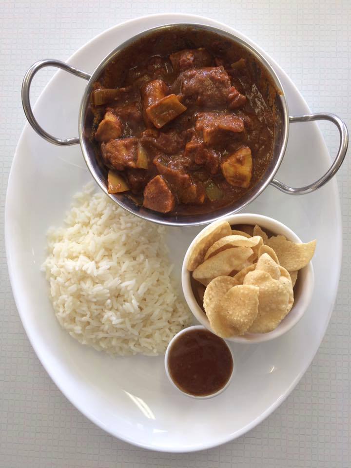 Shirley's Cafe home-made chicken curry and boiled white rice